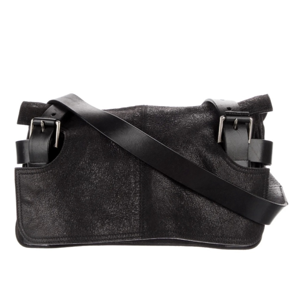 ‼️SOLD‼️ BALENCIAGA 2002 Vintage Black Monk Leather Flap Bag